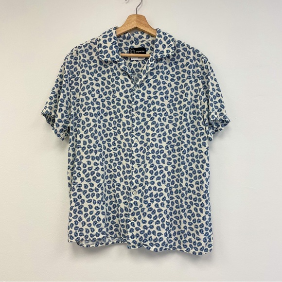 MEN’S PAISLEY PRINT SHORT SLEEVE BUTTON DOWN SHIRT - Picture 1 of 4